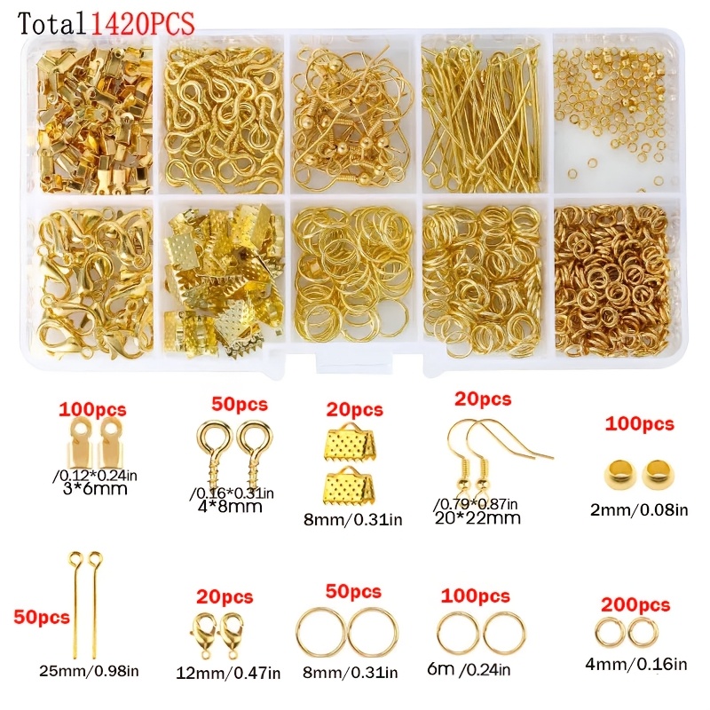 1420個入り 1箱 ジュエリーパーツセット イヤリング製作 - Jewelry Making Jump Rings のレビューと価格