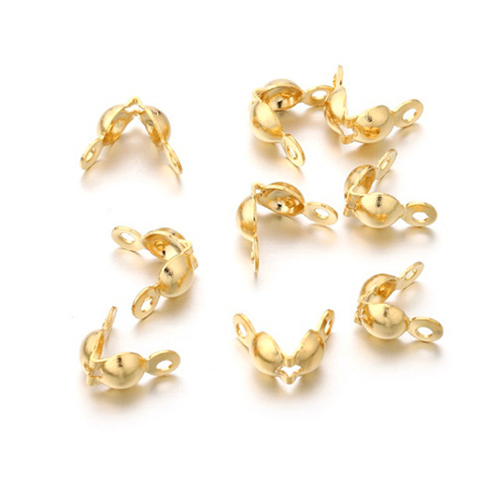 ステンレス鋼の金メッキのクラムシェルビーズ,100個,リベッ - Jewelry Making Knots For Clasps のレビューと価格