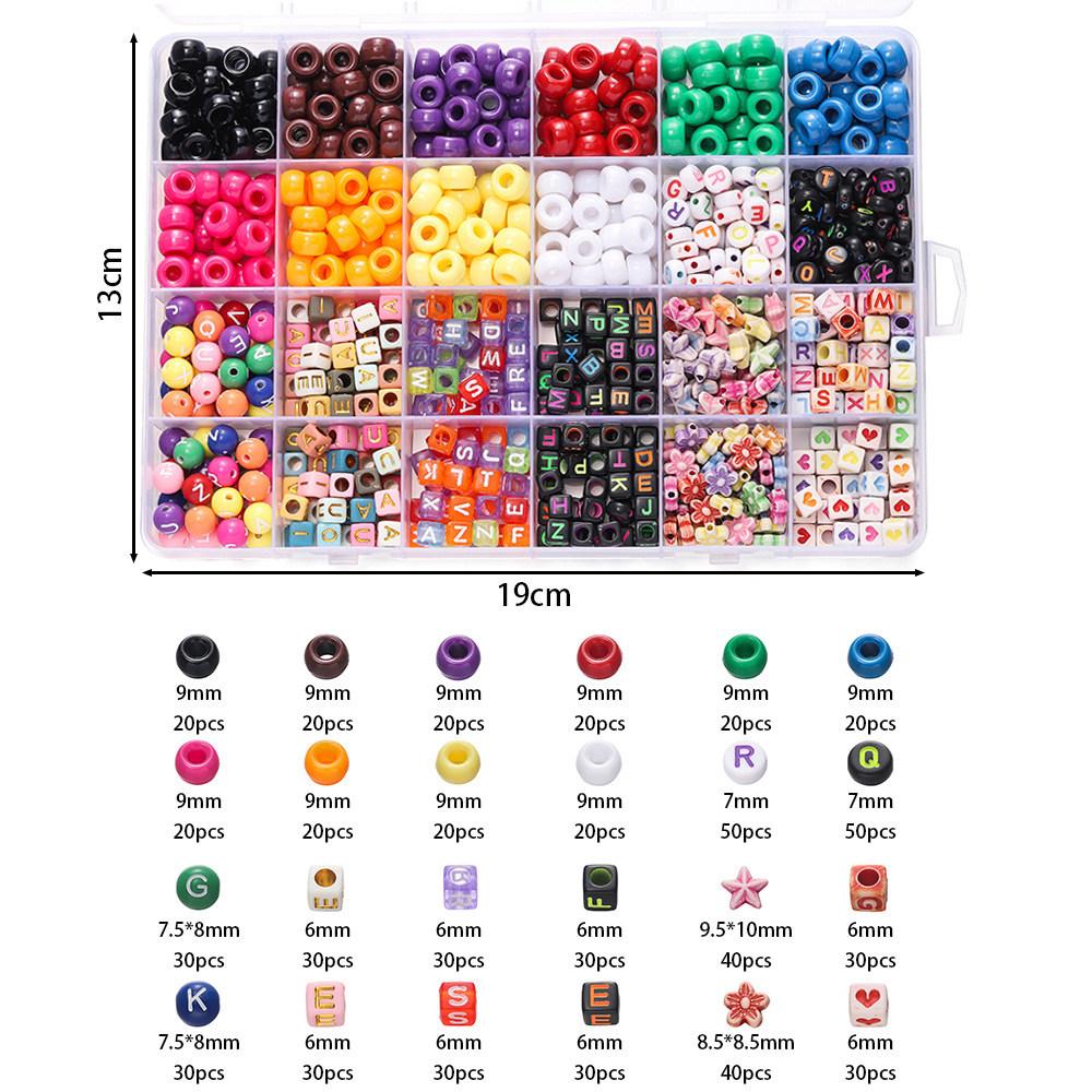 1箱 カラフルアクリルポニービーズ スクエアレタークレイスペ - Jewelry Making Birthday Party のレビューと価格