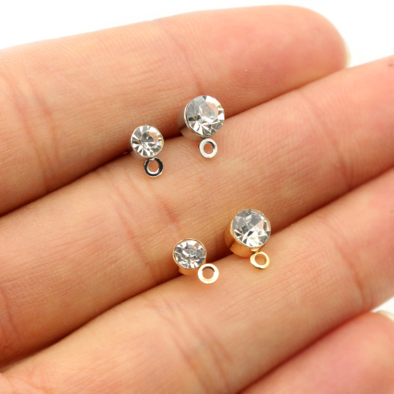 50 個のスタッドピアスピンジルコン 4/5/6 ミリメート - Jewelry Making Kit のレビューと価格