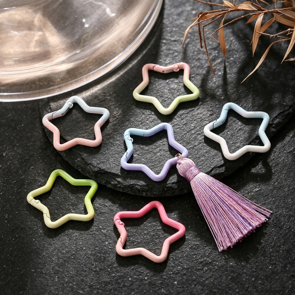 5 個のグラデーション星形スプリングリングクラスプカラフルな - Jewelry Making Equipment のレビューと価格
