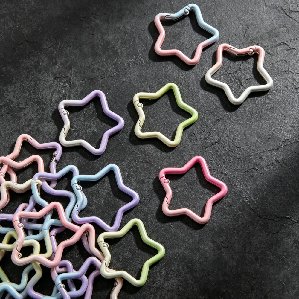 5 個のグラデーション星形スプリングリングクラスプカラフルな - Jewelry Making Equipment のレビューと価格